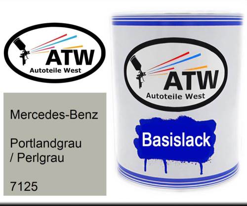Mercedes-Benz, Portlandgrau / Perlgrau, 7125: 1L Lackdose, von ATW Autoteile West.